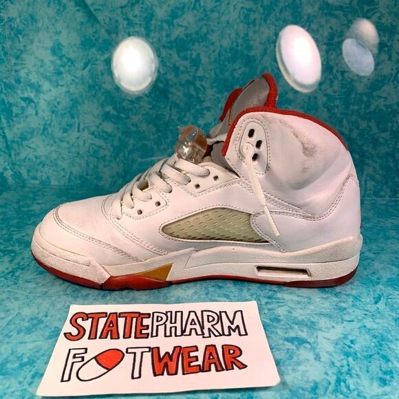 Nike Air Jordan 5 GS 'Fire Red/Sunset - Picture 5 of 7